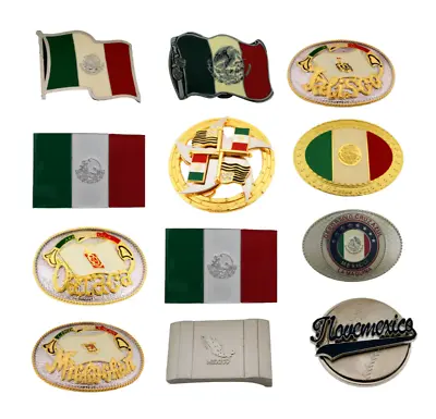 12 Pcs Mexico Flag Belt Buckles Mexican Mother Anniversary Wholesale Lot Western • $38.62