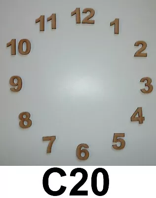 15 X Clock Face Mdf Numbers 30mm Laser Cut Blank Craft Embellishment Decorations • £3.10