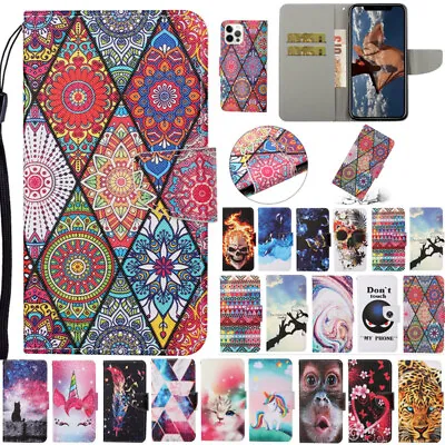 $14.89 • Buy For IPhone 13 12 11 Pro Max 8 Patterned Magnetic Leather Wallet Stand Case Cover