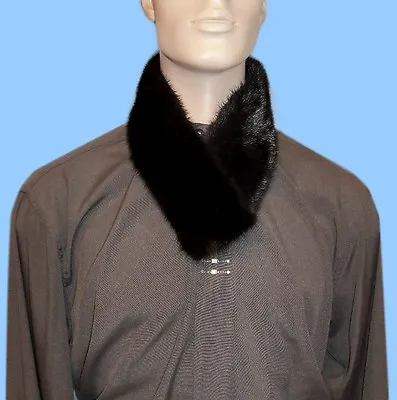 New Mens Genuine Black Ranch Mink Fur Scarf  • $89.95