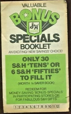 S & H S&H Green Stamps Valuable Specials Booklet • $2.59