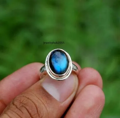 Labradorite Ring Solid 925 Sterling Silver Ring Band Ring Handmade Ring HYTIO546 • $9.19