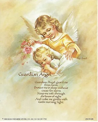 Vintage Never Framed 4 X 5 Nursery Wall Art Print - A Baby's Guardian Angel • $6.29