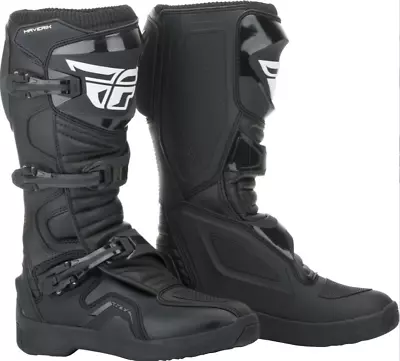 Fly Racing Maverik Motocross Boots Size 9 - Adult Black Off Road - Dirt Bike • $119.99