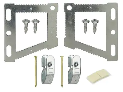 CWH5 Micro Sawtooth Angled Square Picture Frame Canvas Hangers With V Nails 4 PK • £3.49