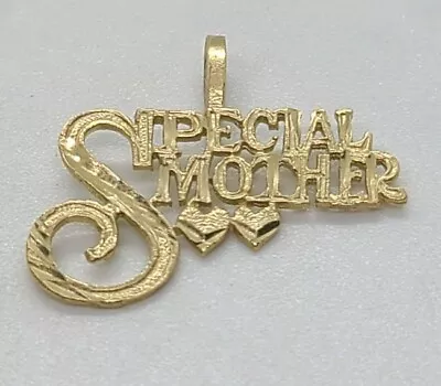 14k Yellow Gold Written Special Mother Mom Pendant Charm • $63