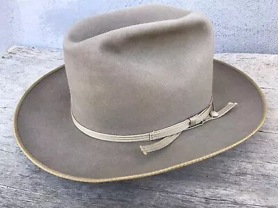 Vintage Fedora Hat CHAMP 1940’s Taupe Stratoliner Open Road Style Beaver 7 1/4 • $295