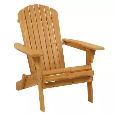 Foldable Wooden Adirondack Chair Outdoor Patio Furniture Porch Lounge Seat NEW • $54.99