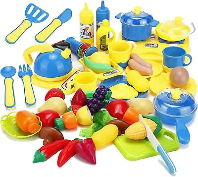 £15.99 • Buy Kitchen Utensils Play Set Kids Pretend Role Fruits Vegetables Pan Gift Pack Toy