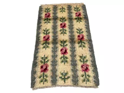 Vintage Swedish Mid Century Rya Shag Rug Scandinavian Flokati Carpet 2'5 X4' • $250