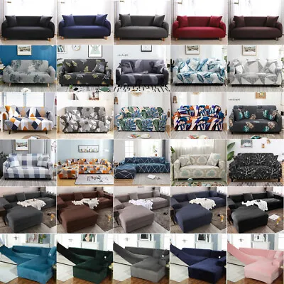 Slipcover Sofa Covers High Stretch Lounge Couch Cover 1 2 3 4 Seater Protector • $17.99