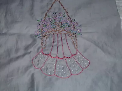 Vtg Victorian Romance Purse Embroidered Beaded Quilt Block Sampler 12x15 #2 PB11 • $12.99