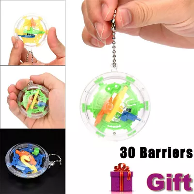 Mini Ball Maze Intellect 3d Puzzle Toy Balance Barrier Magic Labyrinth Spherical • $7.35