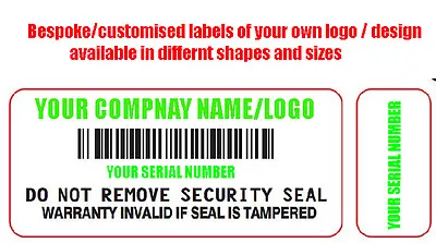 Bespoke Customized Tamper Proof Warranty Void Stickers Protection FREE DESIGN • £1.99