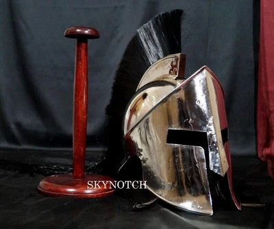 £87.60 • Buy Silver 300 Spartan Helmet | King Leonidas Helmet | Medieval Warrior Costume | Kn