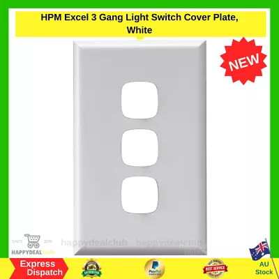 HPM Excel 3 Gang Light Switch Cover Plate White • $8.99