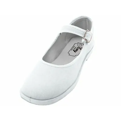 Mary Jane Ballet Cotton Canvas Yoga Shoes-Made In China-White • $14.99