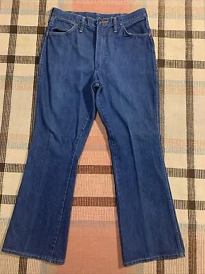 Vintage Wrangler 345DEN Flared Jeans Made In USA Talon Zipper Meas. 35x31!! 3440 • $49.95