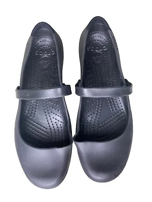 £18.54 • Buy Crocs Shayna Rubber Comfort Strappy Slip On Sandals Shoes Black Women's Size 10