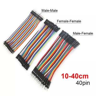 40 Pin Dupont Cables M-F M-M F-F Jumper Breadboard Wire GPIO Ribbon Pi Arduino • $2.37