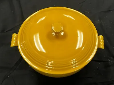 Vintage OLD! Yellow Fiesta Ware Lidded Casserole Dish RARE • $138.31