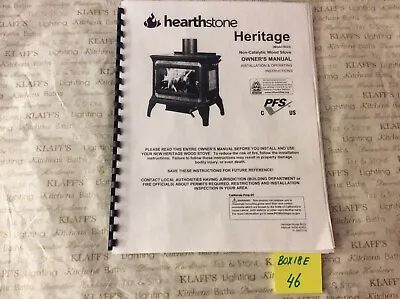 Hearthstone Heritage 8023 Non Cat Wood Stove Operation Owners  Parts Manual  • $12.95