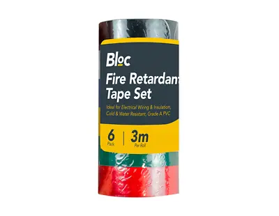6 Pack Fire Retardant Pvc Electrical Tape Insulation PT Free • £2.96