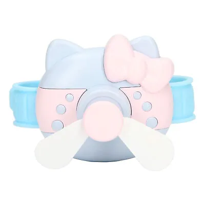 $17.97 • Buy (Sky Blue) Clock Fan Cute Soft Rubber Indoor USB Wrist Fan