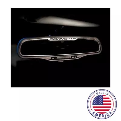 Brushed Stainless Steel Rear View Mirror Trim For 1997-2004 Corvette C5/Z06 • $44.96