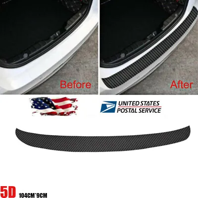 Car Styling 5D Carbon Fiber Stickers Car Rear Tail Trunk Bumper Scuff Protecter • $10.96