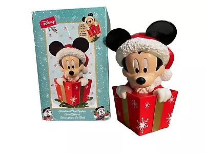 Disney Kurt Adler MICKEY MOUSE Santa Present Figure Christmas TREE TOPPER W/Box • $34.90