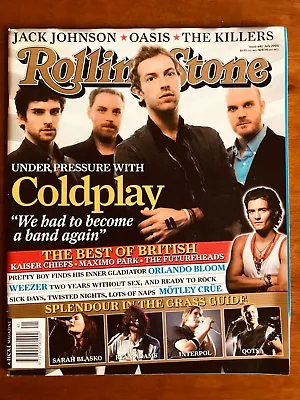 ROLLING STONE AUS JUL 05 Coldplay Oasis The Killers QOTSA Weezer Motley Crue • $49