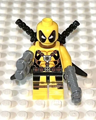 Custom Deadpool Yellow Minifig W/ 2 Blasters & 2 Swords Marvel Super Heroes NEW! • $42.44