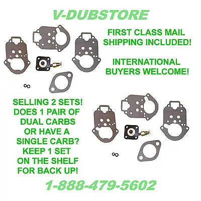 $50.95 • Buy X2 - Empi 2365 Weber 34 Ict Empi 34 Epc Carb Rebuild Kit Vw Buggy Bug Ghia Thing