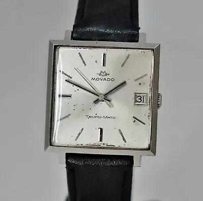 Movado TempoMatic Automatic Square Mens Watch Cal. 608 Vintage 1965 • $149.77