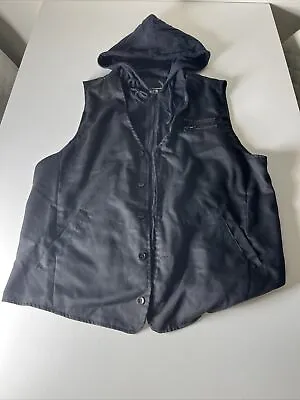 Repair Design Under Construction Mens Vest Hoodie Size XL Black Full Zip • $10.49