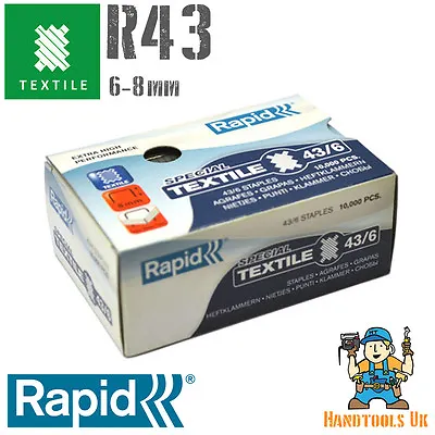 £19.99 • Buy Rapid Extra Fine / Super Strong 43 Series Textile Staples For K1tx 6-8mm