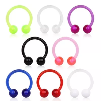 £2.25 • Buy New Bioflex Horseshoe Tragus Septum Labret Cartilage Bar Retainer Choose Colour 