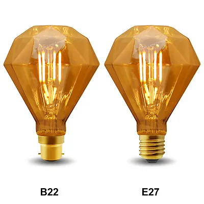 Vintage Classic LED 4W Edison Style Diamond Shape Filament Light Bulb B22 Or E27 • £9.99