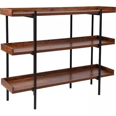 Flash Furniture JN-2542B3-GG Mayfair Rustic Wood Grain Finish Storage Shelf W... • $260.61