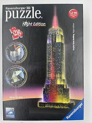 Ravensburger 3D Puzzle Empire State Building Night Edition 216 Pieces • $19.99