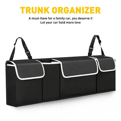600D Oxford Car Back Seat Storage Bag Trunk Organizer Parts Accessories Black • $15.89