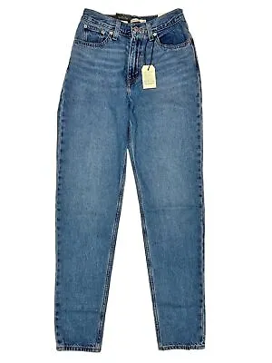 LEVIS High Rise 80s Mom Cotton Denim Boyfriend Cut Blue Jeans W25 NEW RRP 115 • £46