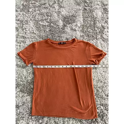 Zara Womens Basic Collection Casual T-Shirt Brown Short Sleeve Crew Neck S • $9.74