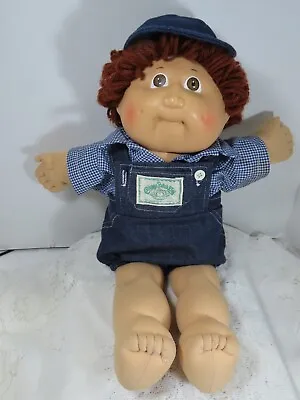 Vintage 1984 Cabbage Patch Doll Boy Brown Curly Hair Dimples Freckles C8297 • $14.99