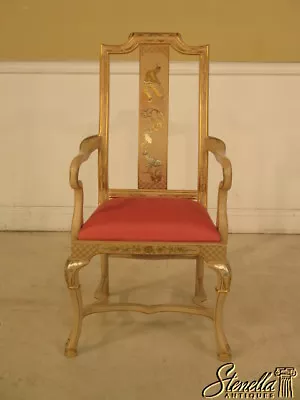 23864: Chinoiserie Paint Decorated High Back Arm Chair • $365