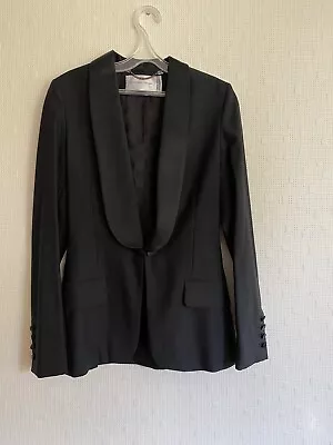 Viktor & Rolf For H&M Black Tuxedo Blazer Heart Buttons Satin Collar Eur 34 UK 6 • $65.36