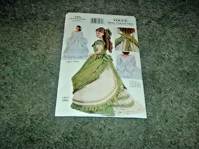 Vogue Pattern #745 Doll Collection Linda Carr Circa 1800s Barbie Doll Size New • $18.97