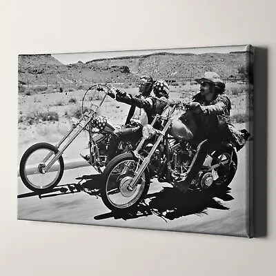 Easy Rider 1969 Movie Motorcycle Vintage 1960s Movies Canvas Wall Art Print • $49