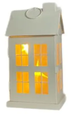 Metal Lantern House With Windows Decorative LED Lights Star Film Effect Design • $27.99